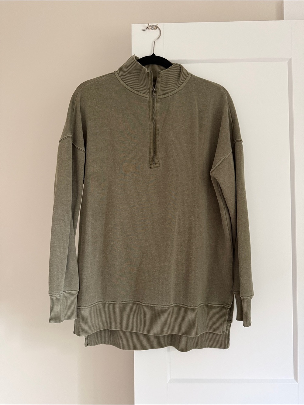 Aerie Green Half-Zip Leggings Sweater